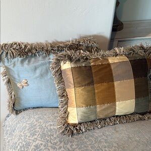 Custom Elegant Fringed Decorative Pillows (2)